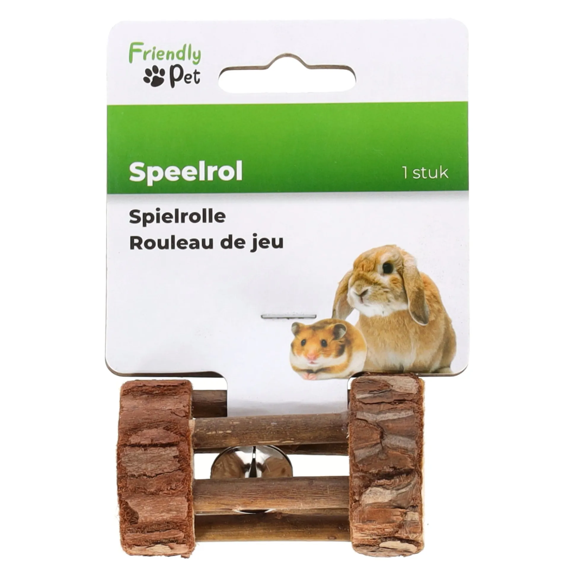 Knaagdier rol+bel natuur 7cm