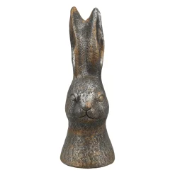 Konijn cement 26 cm antiek zwart