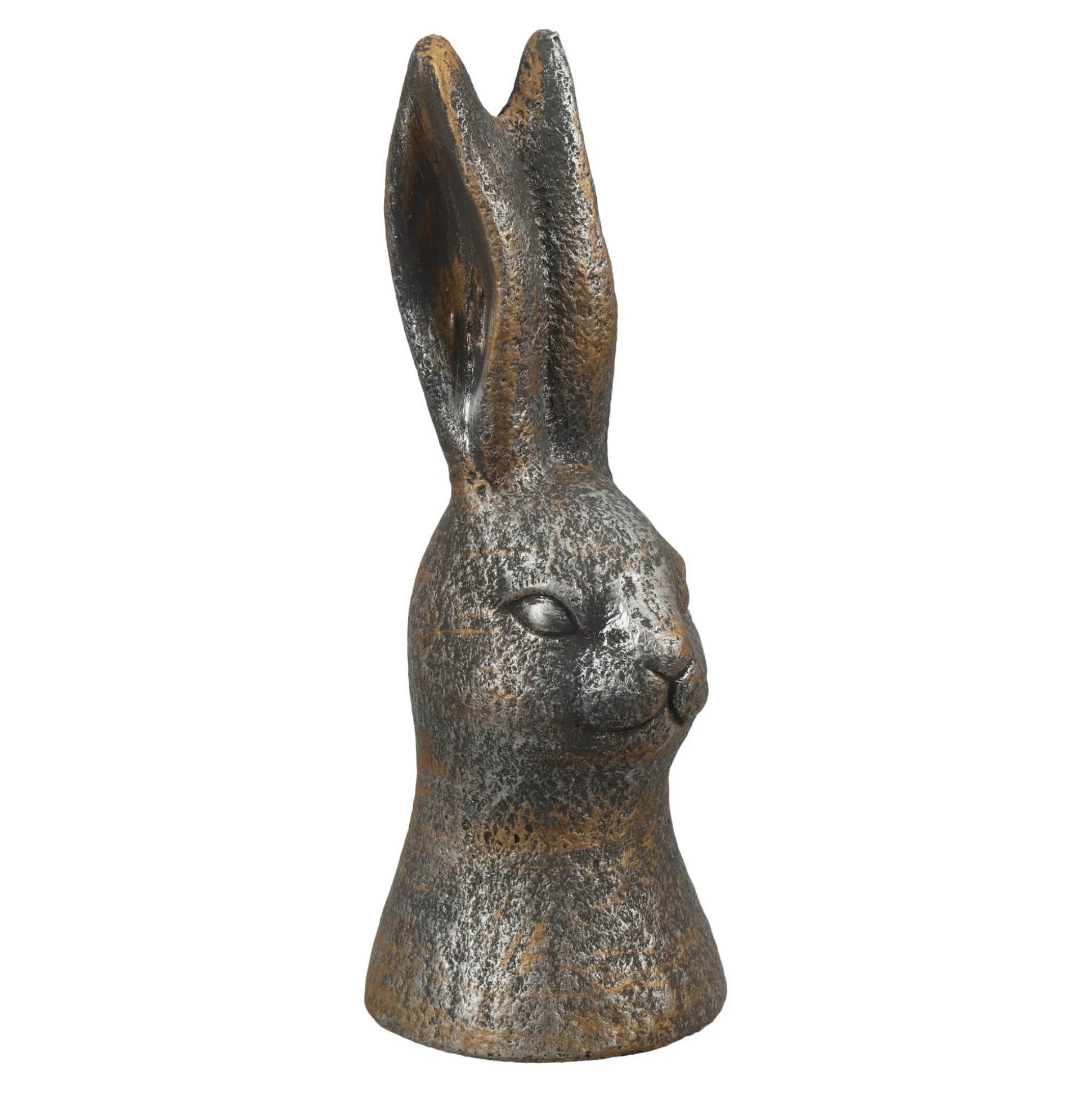 Konijn cement 26 cm antiek zwart