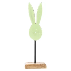 Konijn op voet 23cm groen