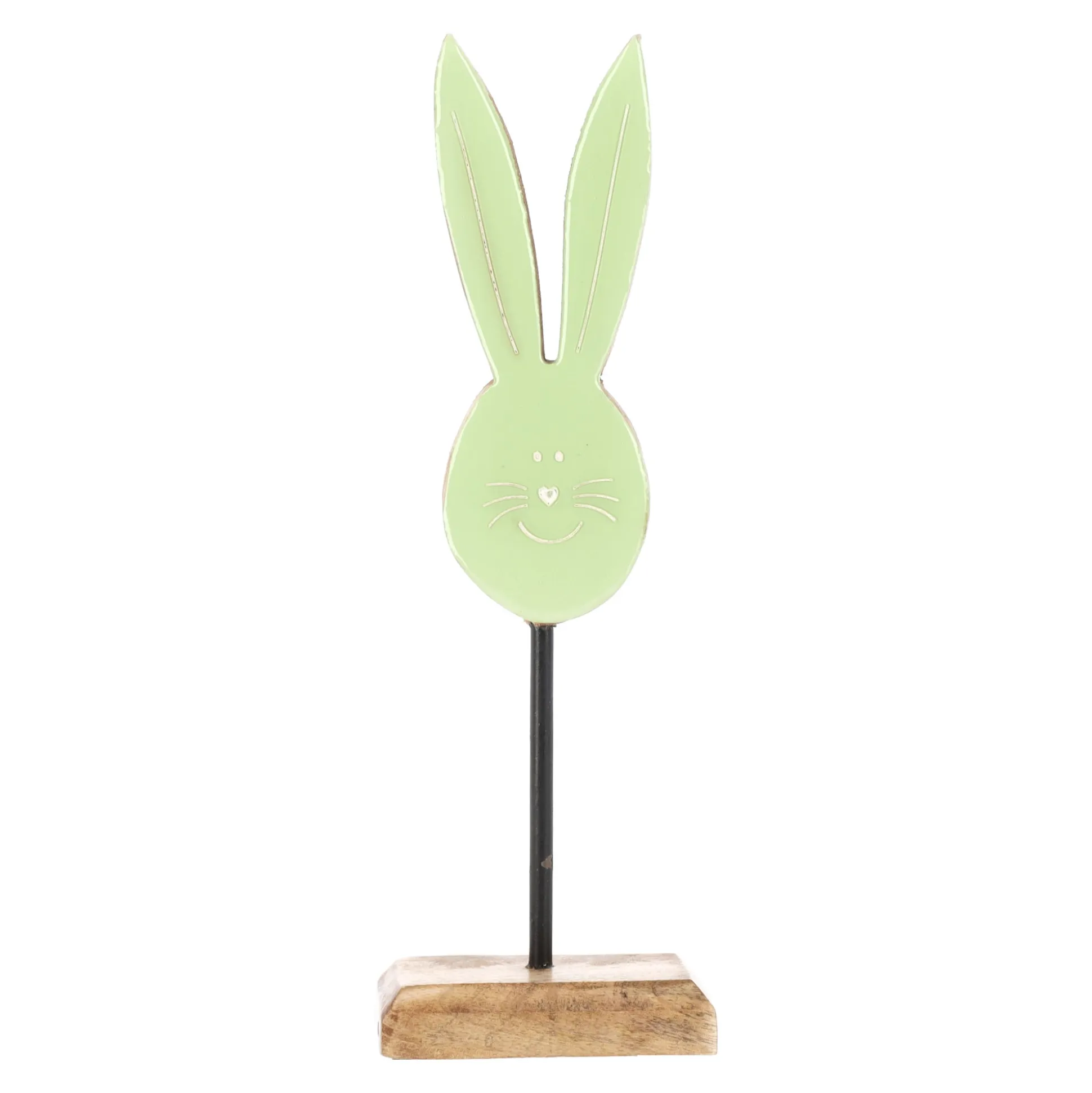 Konijn op voet 23cm groen