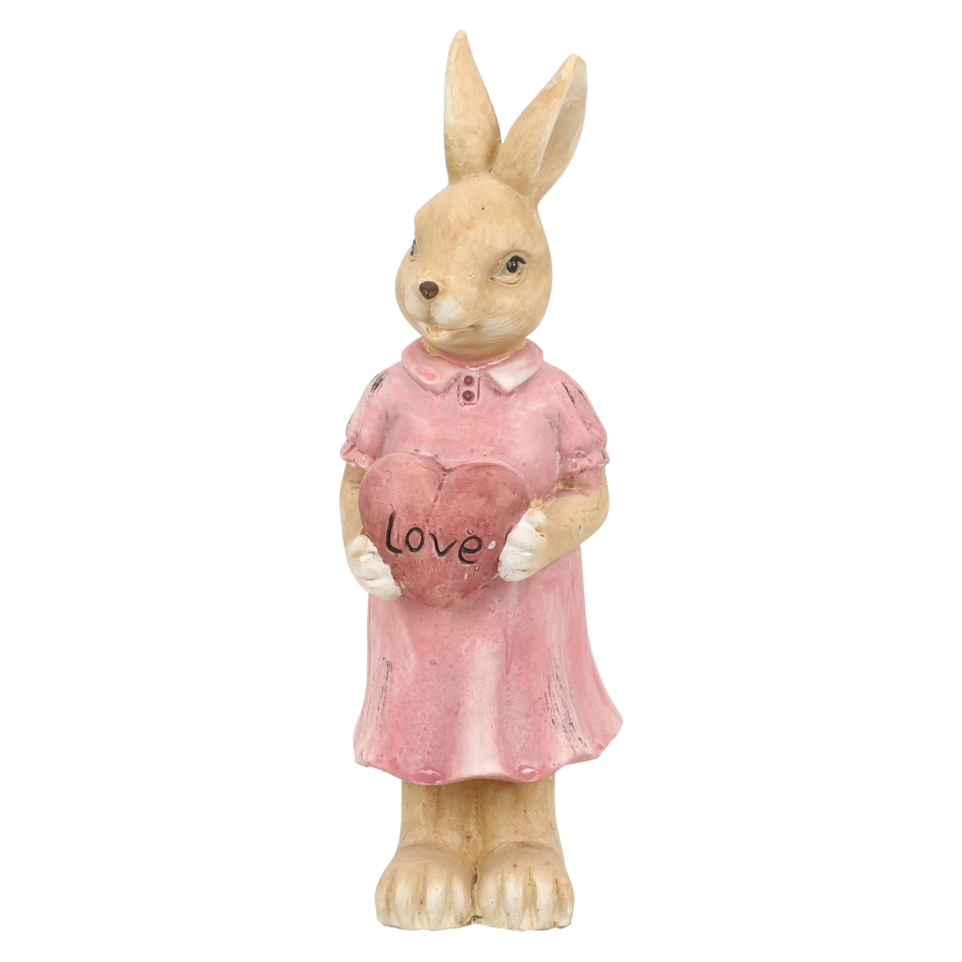 Konijn staand hart roze 20cm