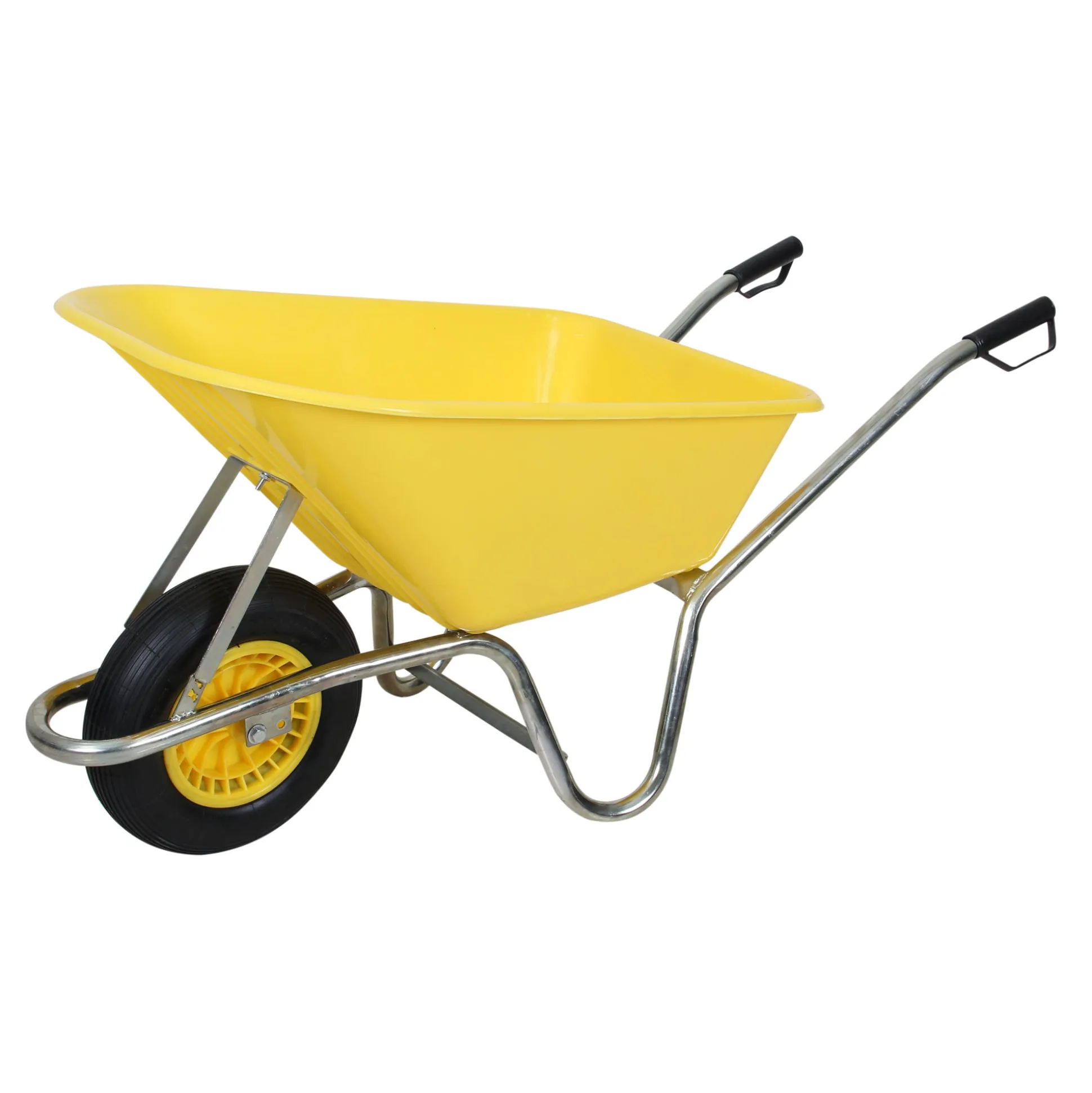 Kruiwagen met gele kunststof bak 100L Bel Garden