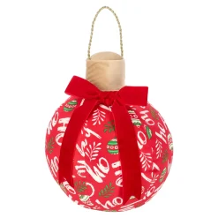 Kussen kerstbal 25 cm rood hoho