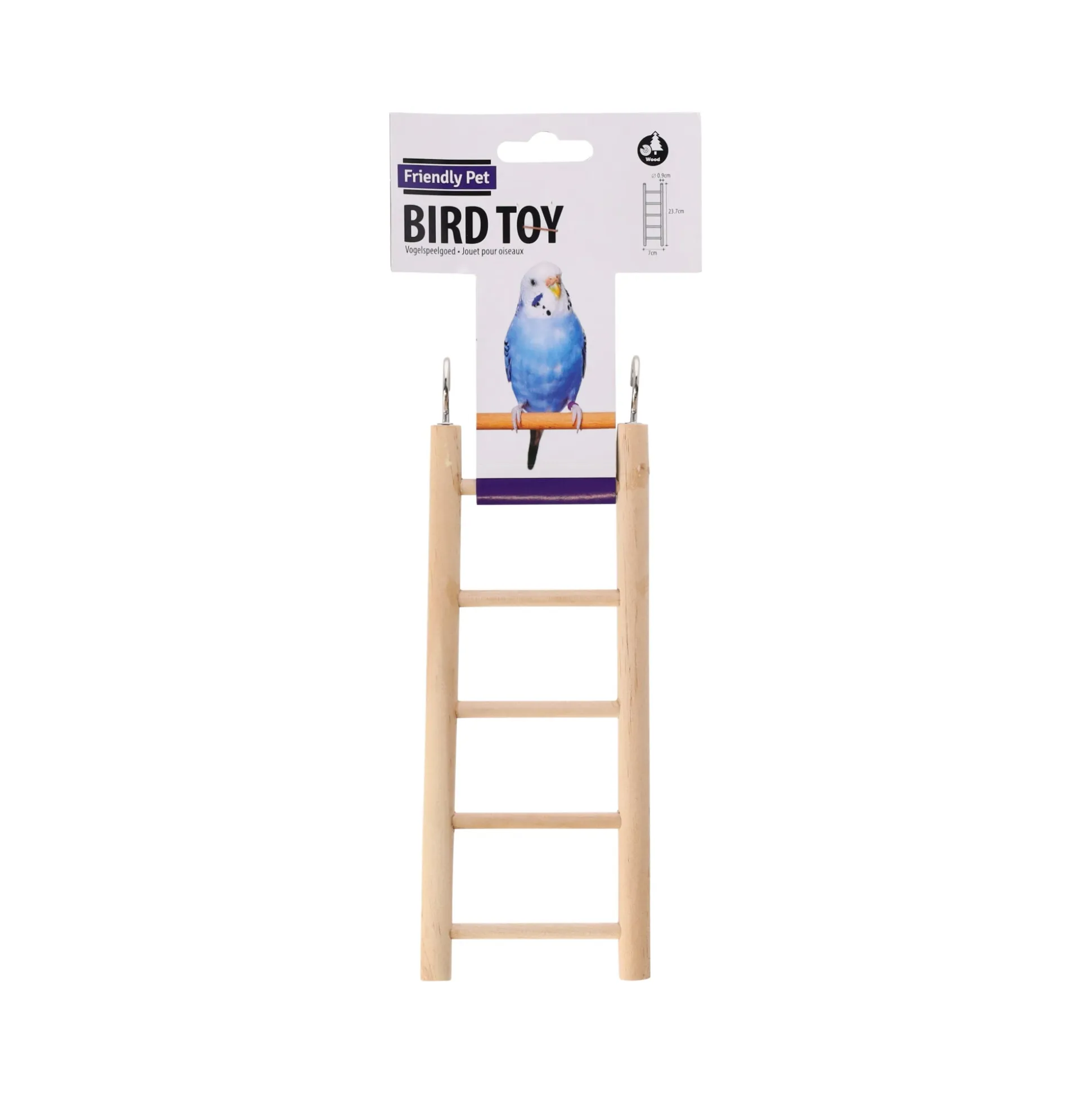 Ladder vogel 5 treden hout