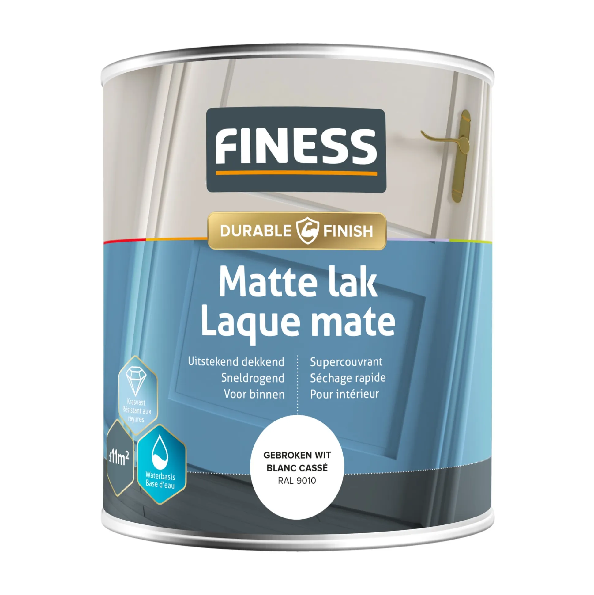 Lak waterb mat g.wit 14205 750ml