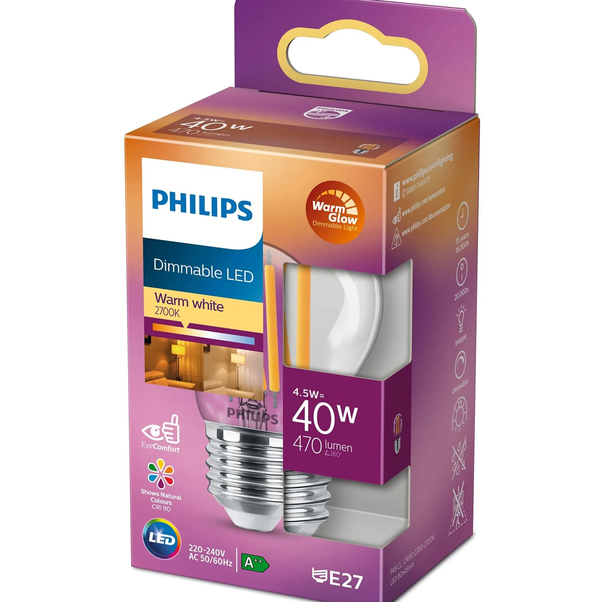 Lamp LED bol deco dimbaar 40W E27
