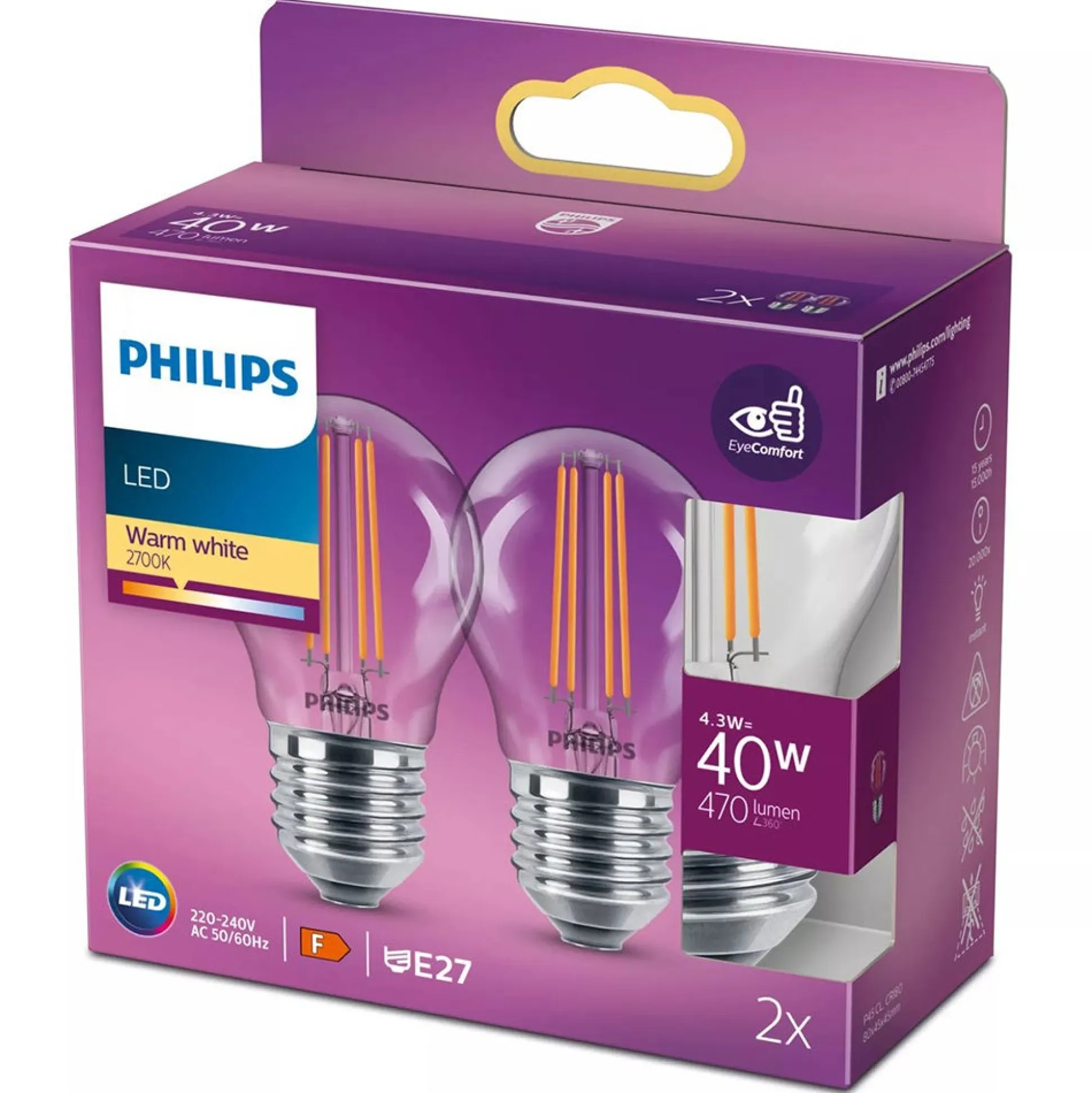 Lamp LED bol deco 40w E27 2st.