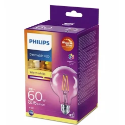 Lamp LED globe dimbaar 60W E27