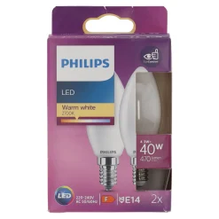 Lamp LED kaars 40W E14 duo Philips