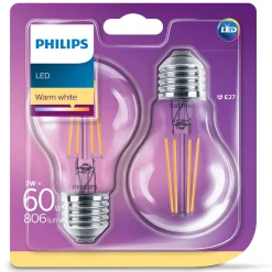 Lamp LED peer helder 60W E27 2st.