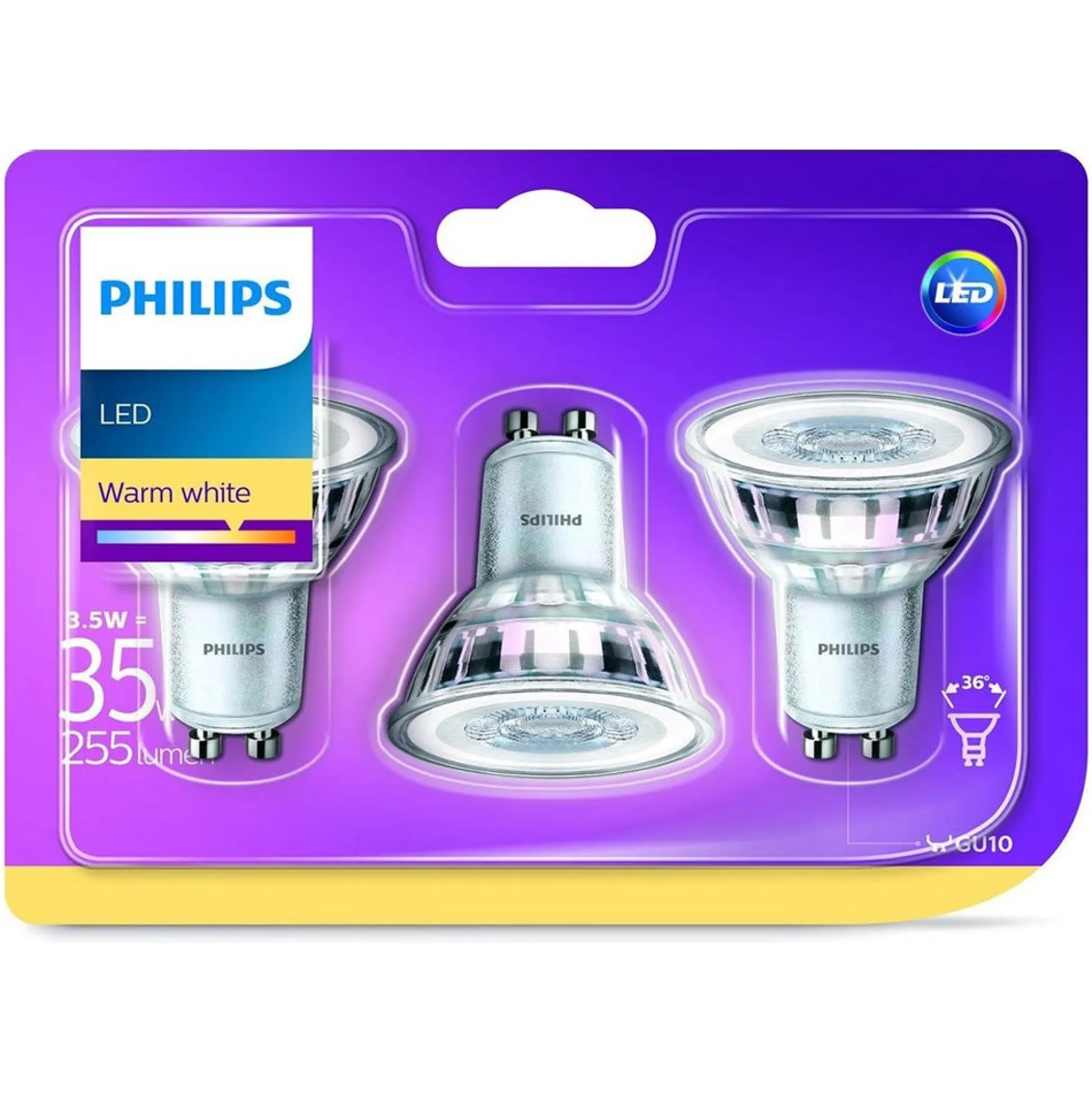 Lamp LED spot 35W GU10 3st.