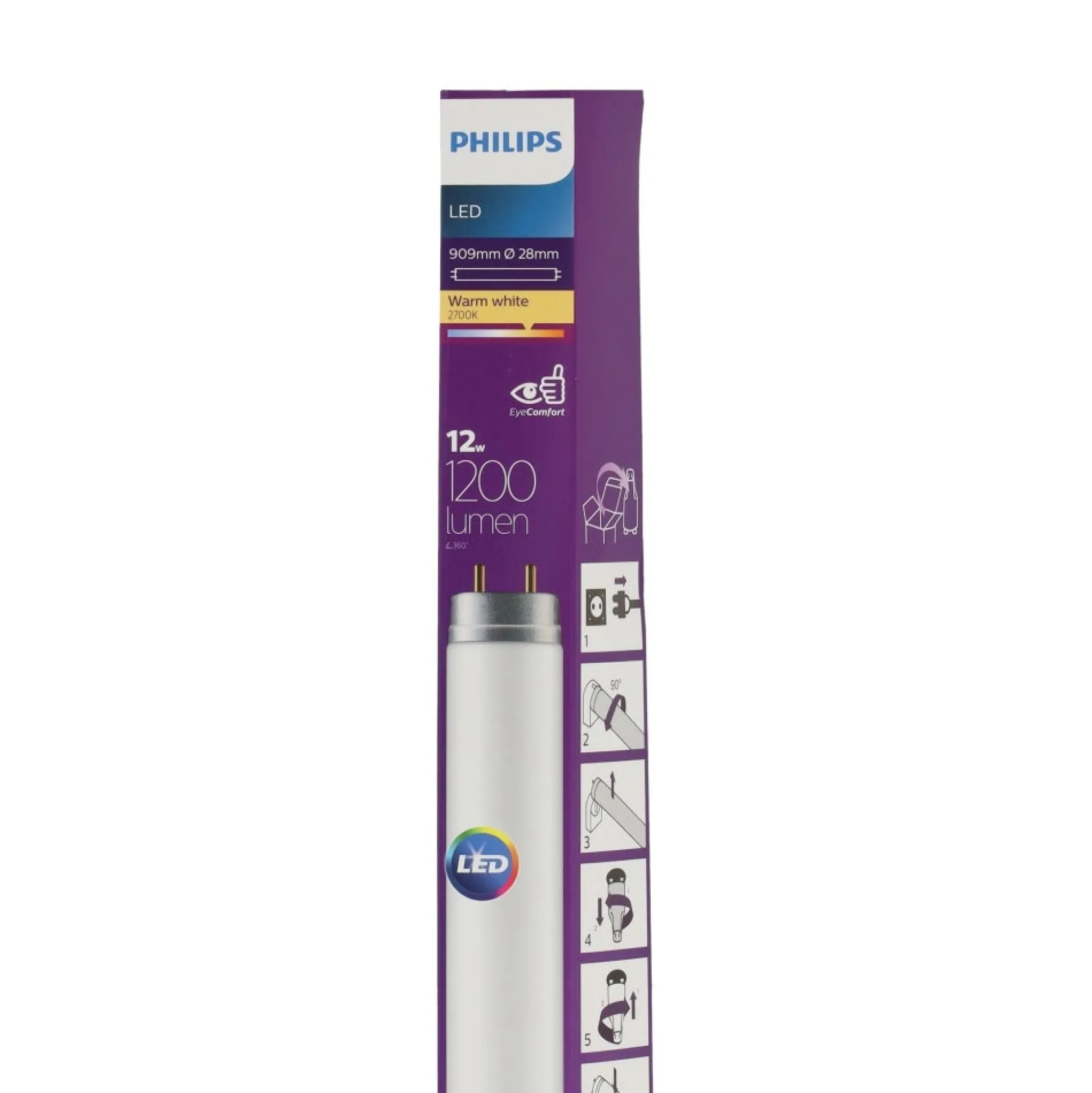 Lamp LED T8 909 mm 12W ww Philips
