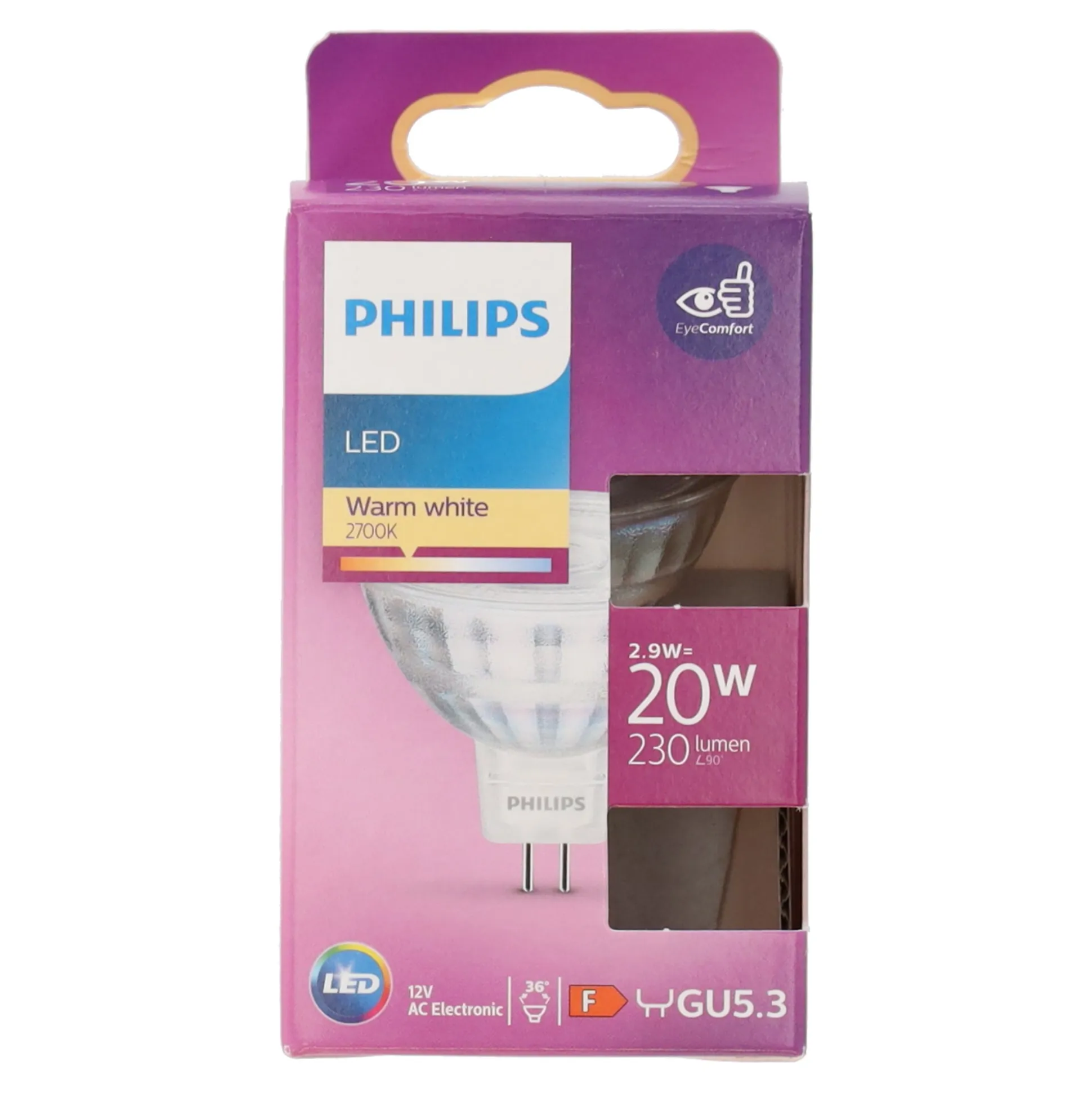 Lamp LED 20W glas MR16 12V Philips