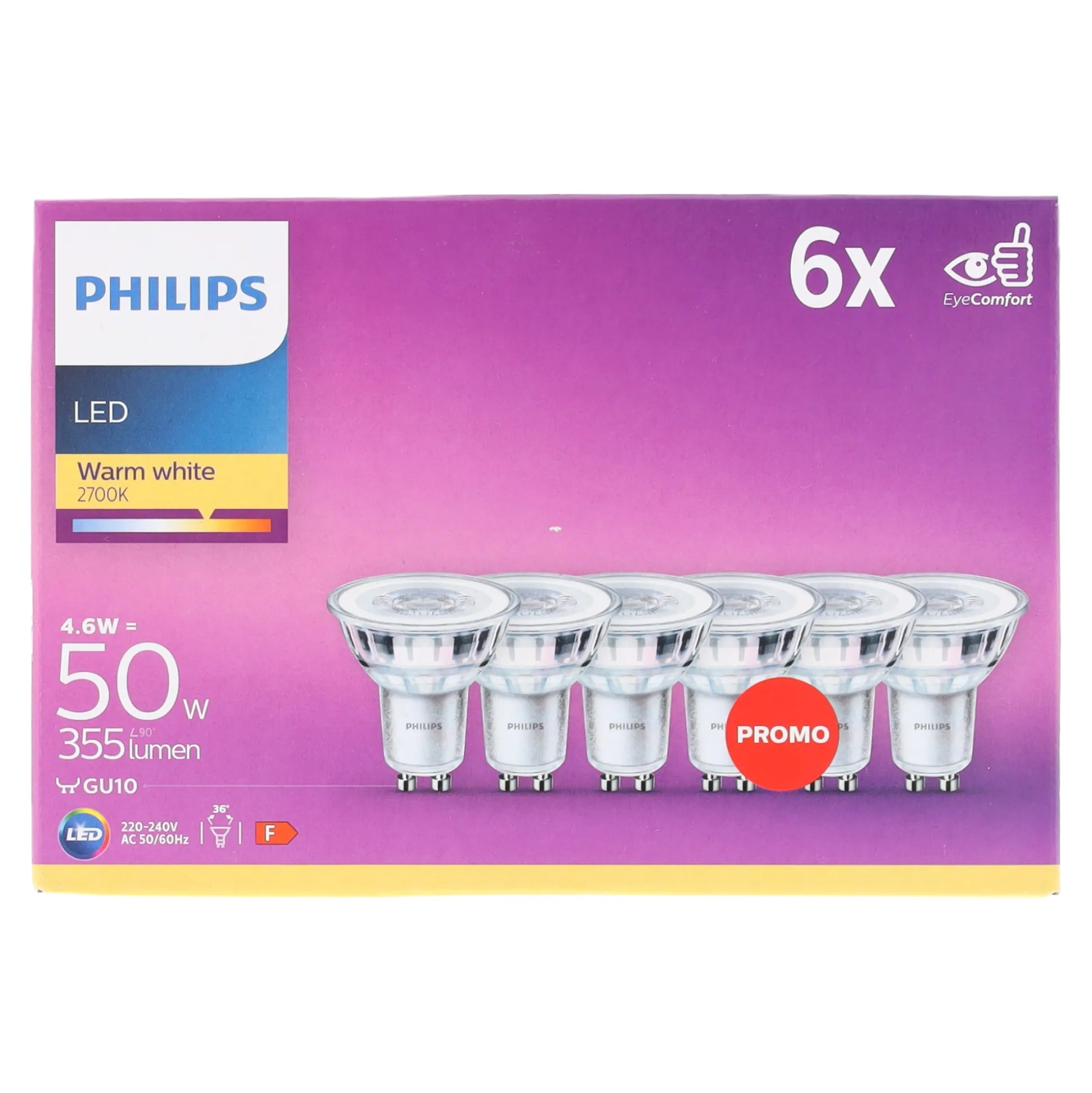 Lamp LED 50W GU10 6 stuks Philips