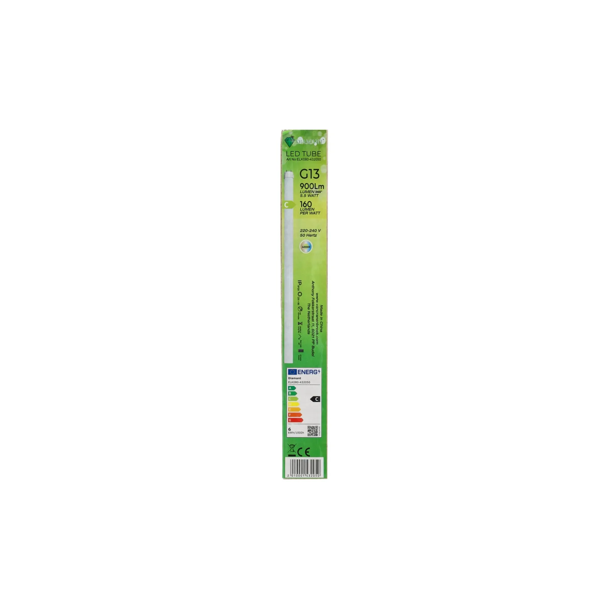 Lamp T8 LED-C 5.5W Diamant