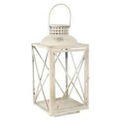 Lantaarn antiek wit 39 cm