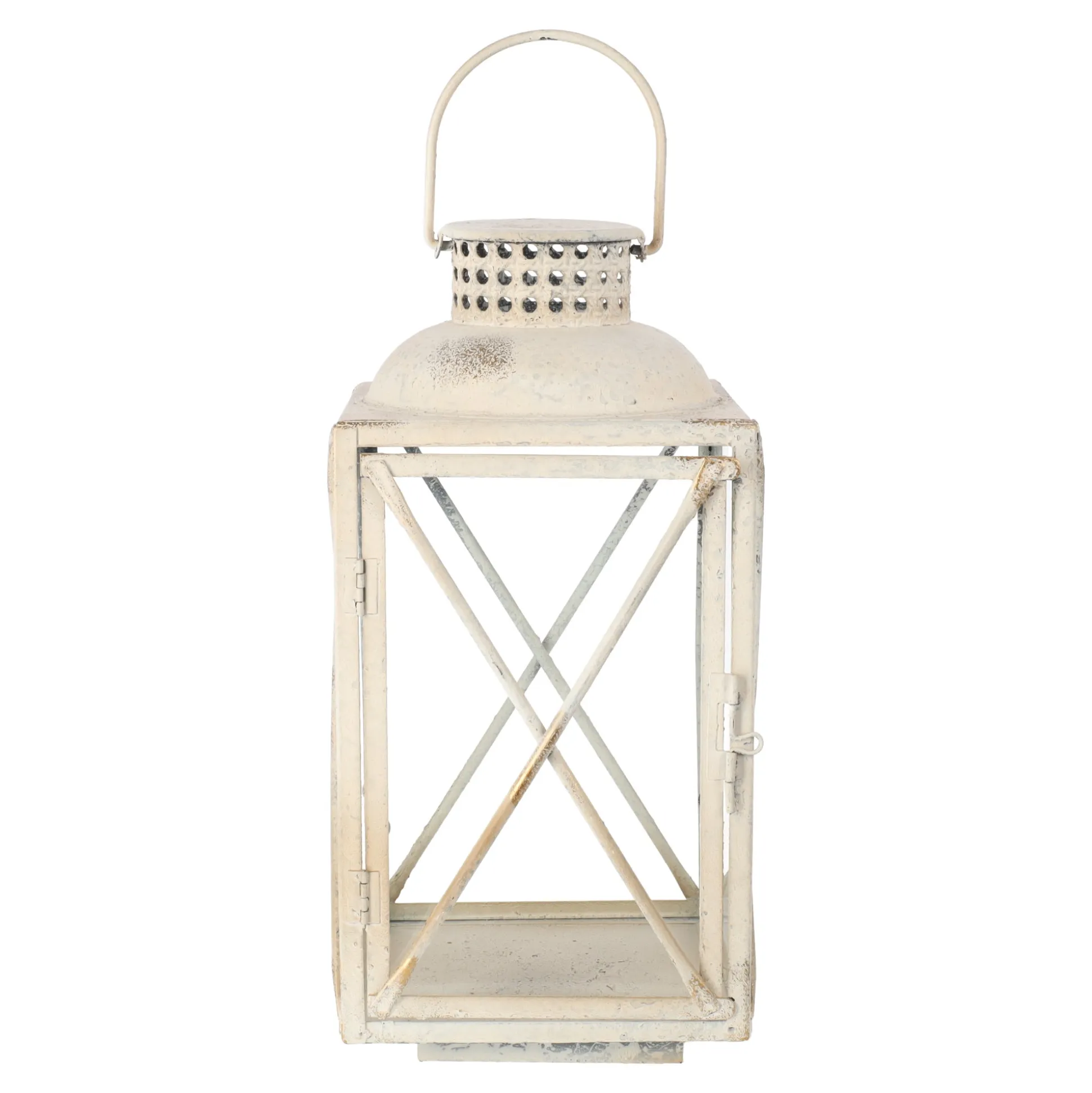 Lantaarn antiek wit 39 cm