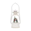 Lantaarn glitter sneeuwman wit 20cm