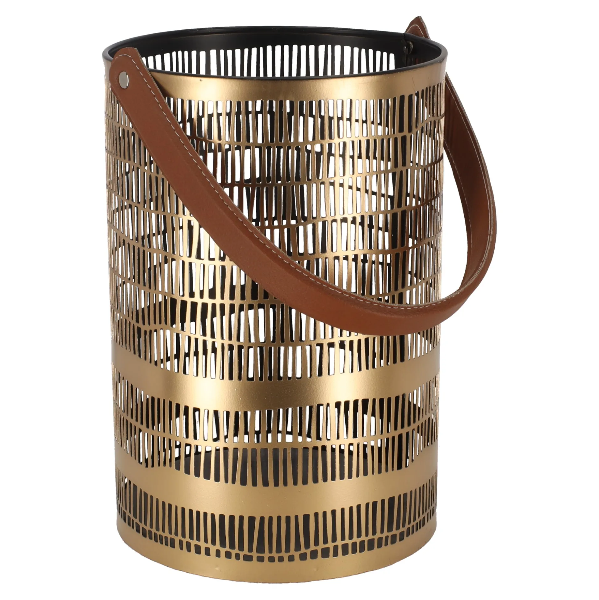 Lantaarn Lanvellec goud zwart 15 x 20 cm