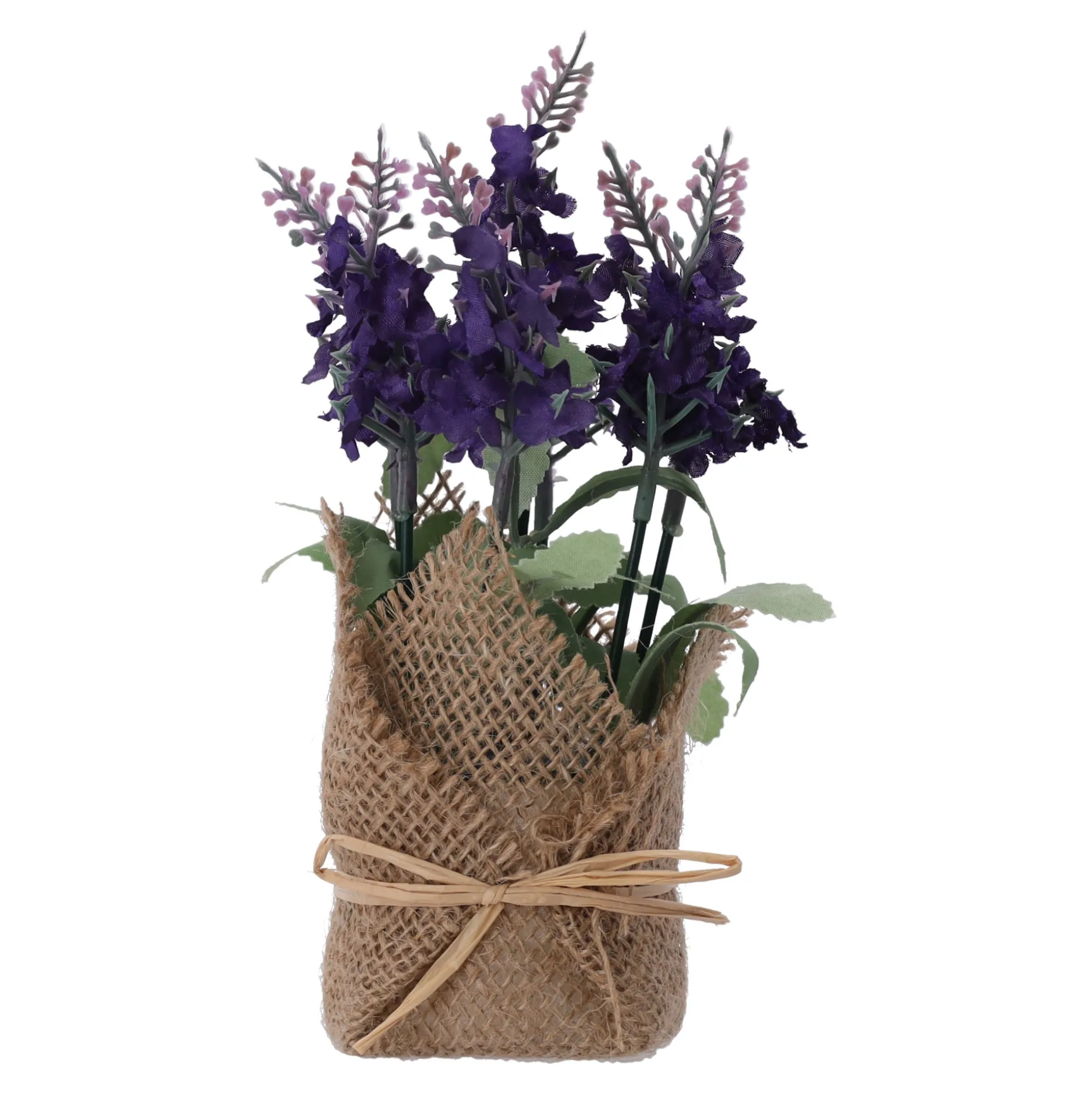 Lavendel in jute pot, 3 assorti