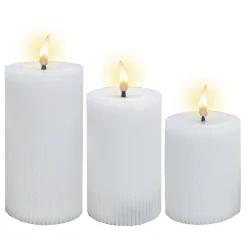 LED Kaars rib melt 3st wit