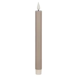 LED-kaars diner rib 25 cm taupe