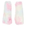 Leg warmer fluffy rainbow 2st.