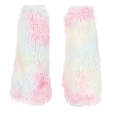 Leg warmer fluffy rainbow 2st.
