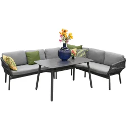 Loungeset Lariana Antraciet Bois le Duc