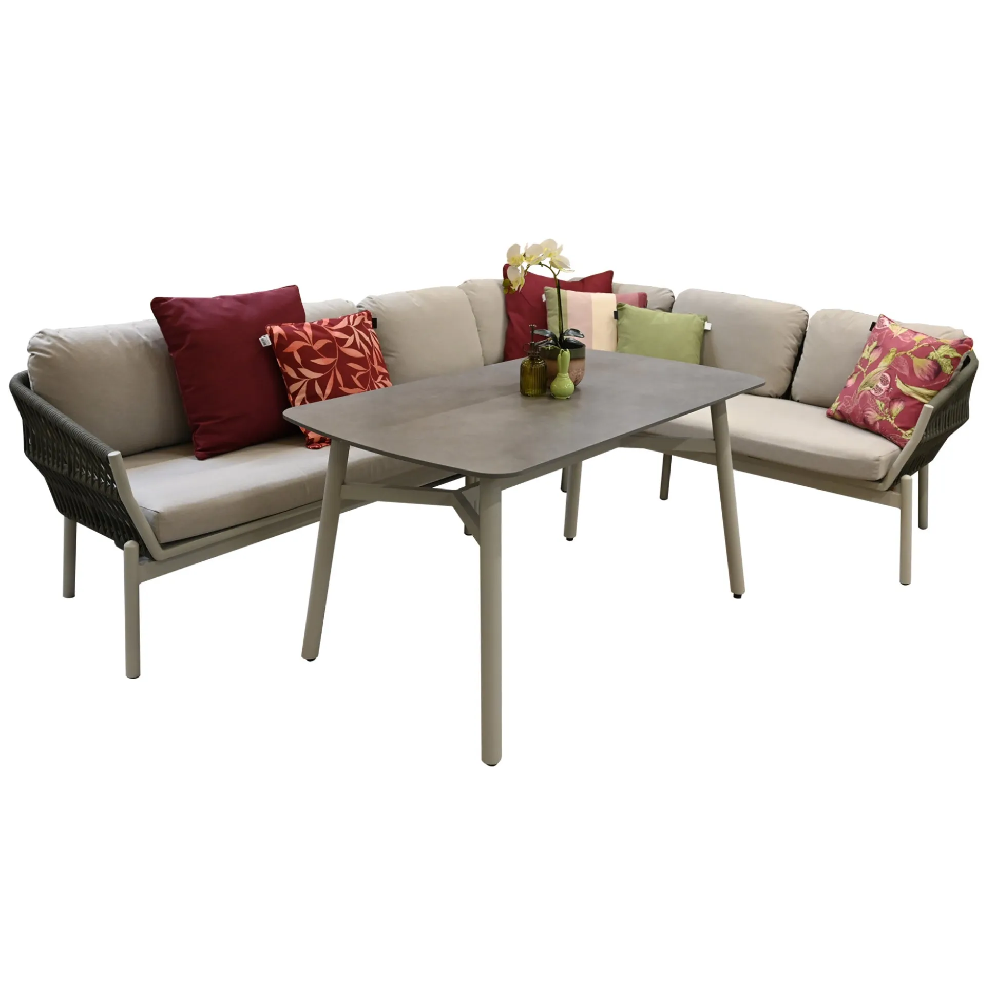 Loungeset Lariana milky grey met kussens