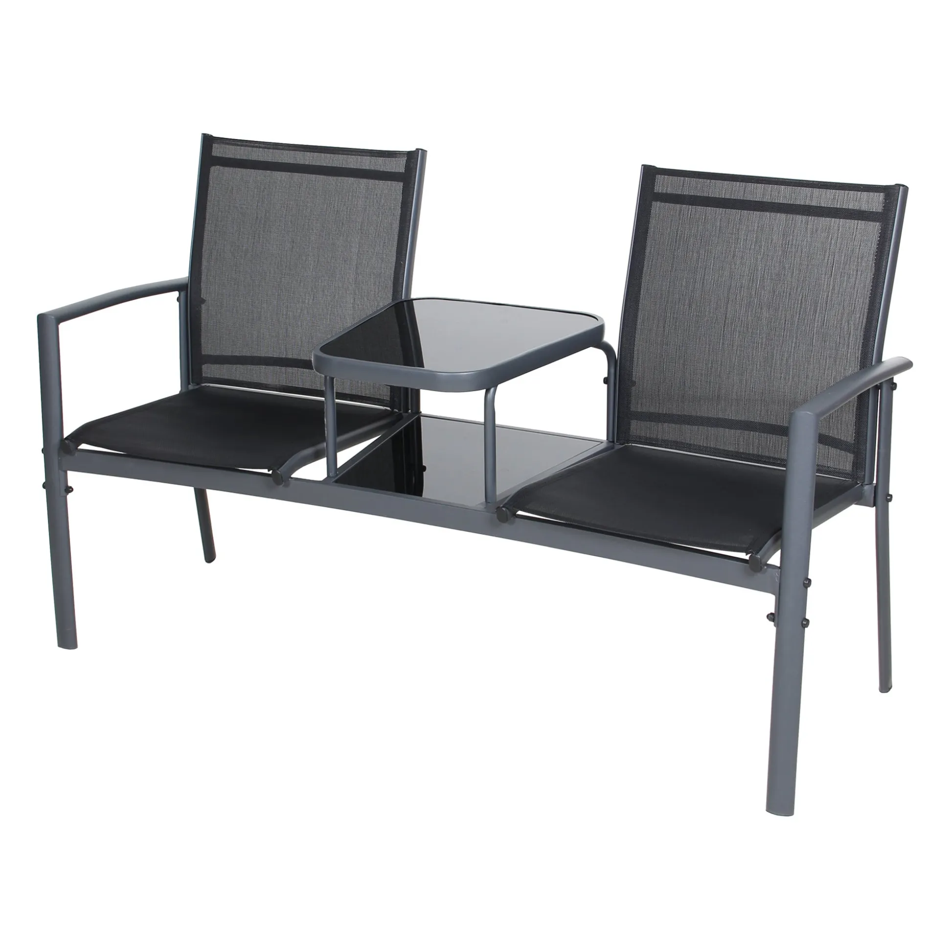 Loveseat Carasco Charcoal/Zwart