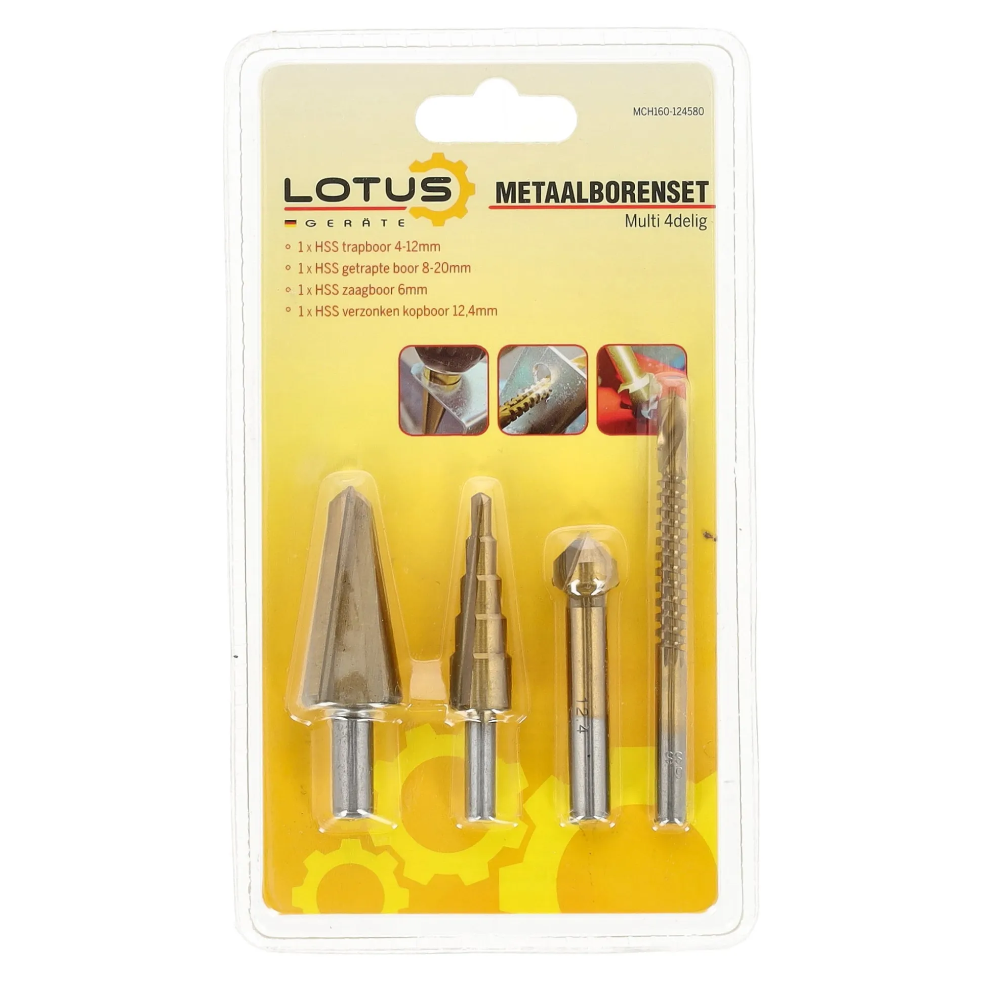 Metaalborenset multi 4-delig Lotus