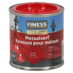 Metaalverf hoogglans rood 3002 250ml Finess