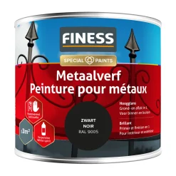 Metaalverf hoogglans zwart 9005 250 Finess