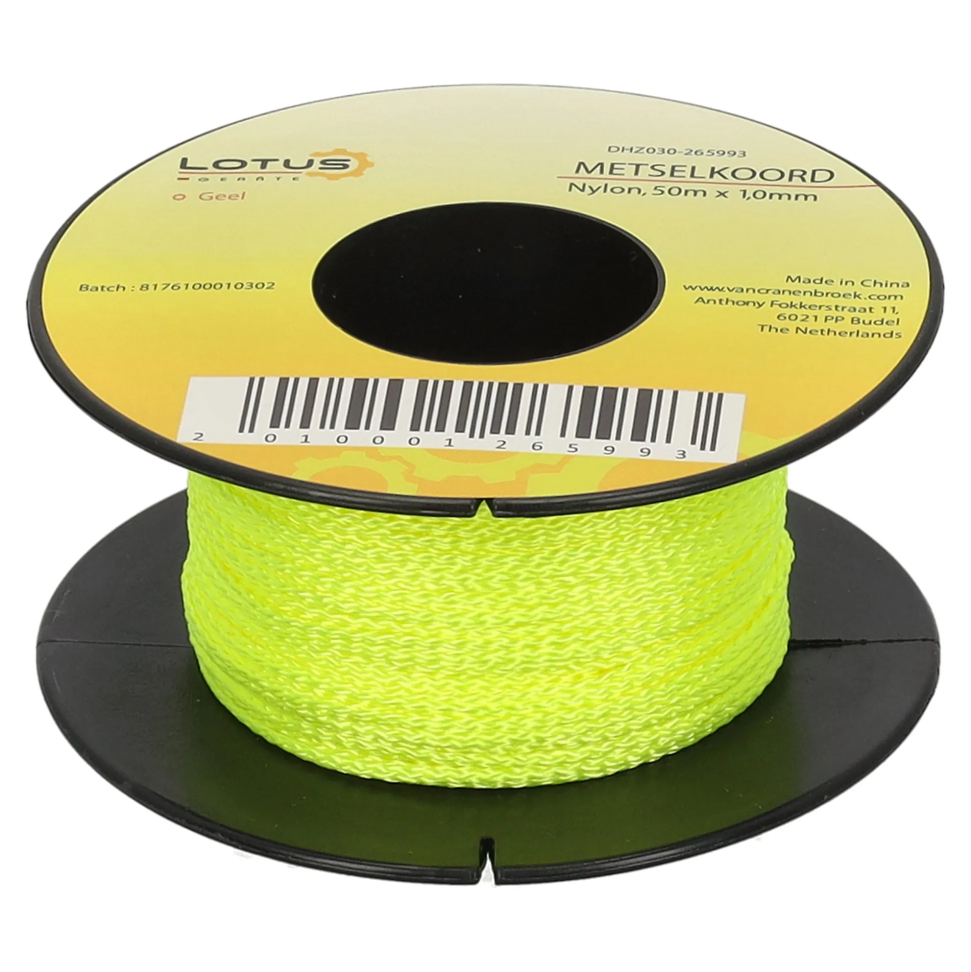 Metselkoord nylon geel 50 m x 1 mm Lotus