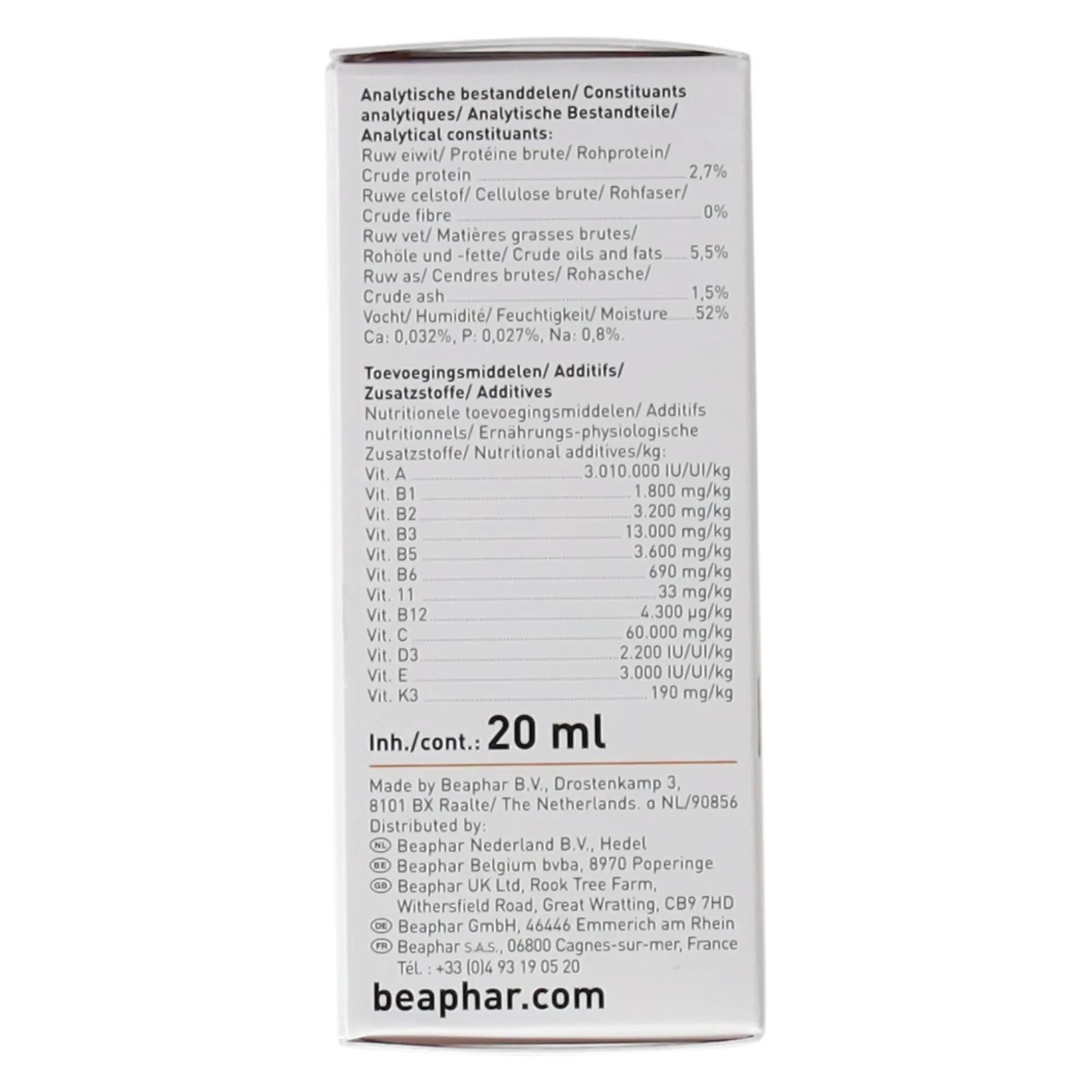 Multi-vitaminen vogel 20ml Beaphar