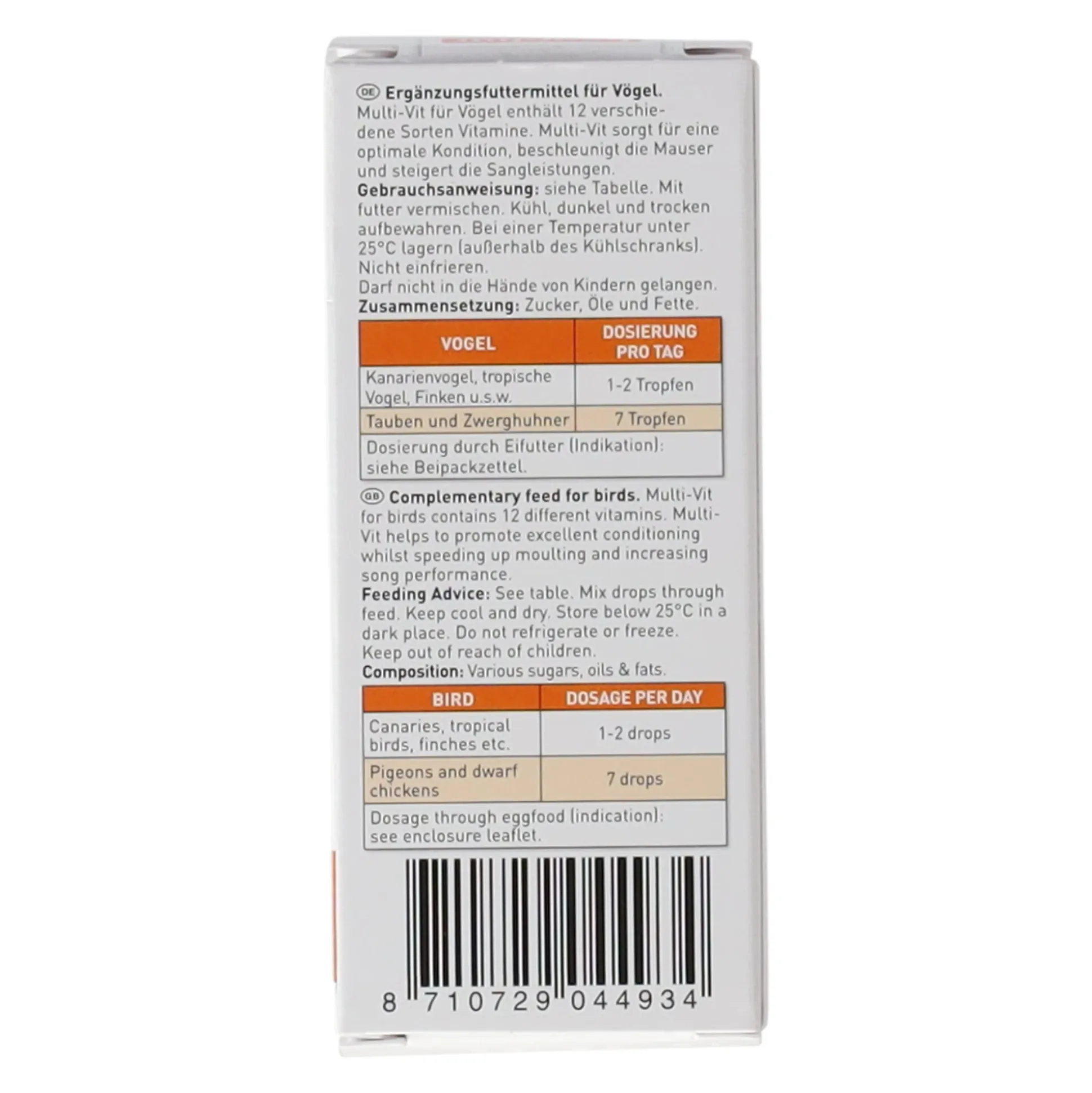 Multi-vitaminen vogel 20ml Beaphar