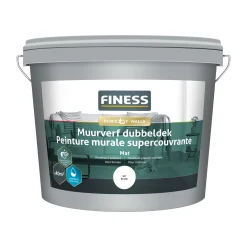 Muurverf dubbeldek wit 5L Finess