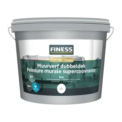 Muurverf dubbeldek wit 10L Finess