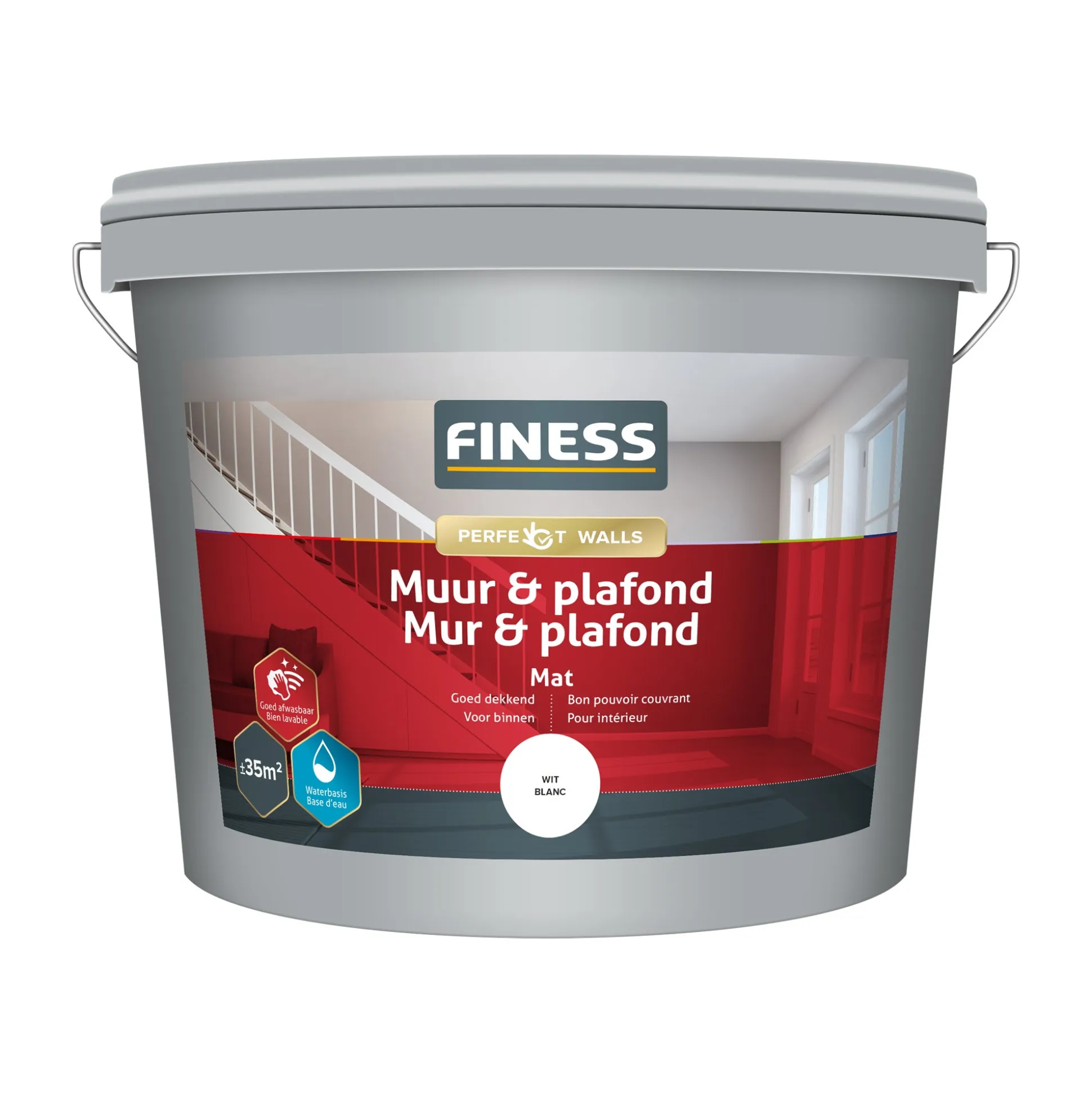 Muurverf wit 1410 5L Finess
