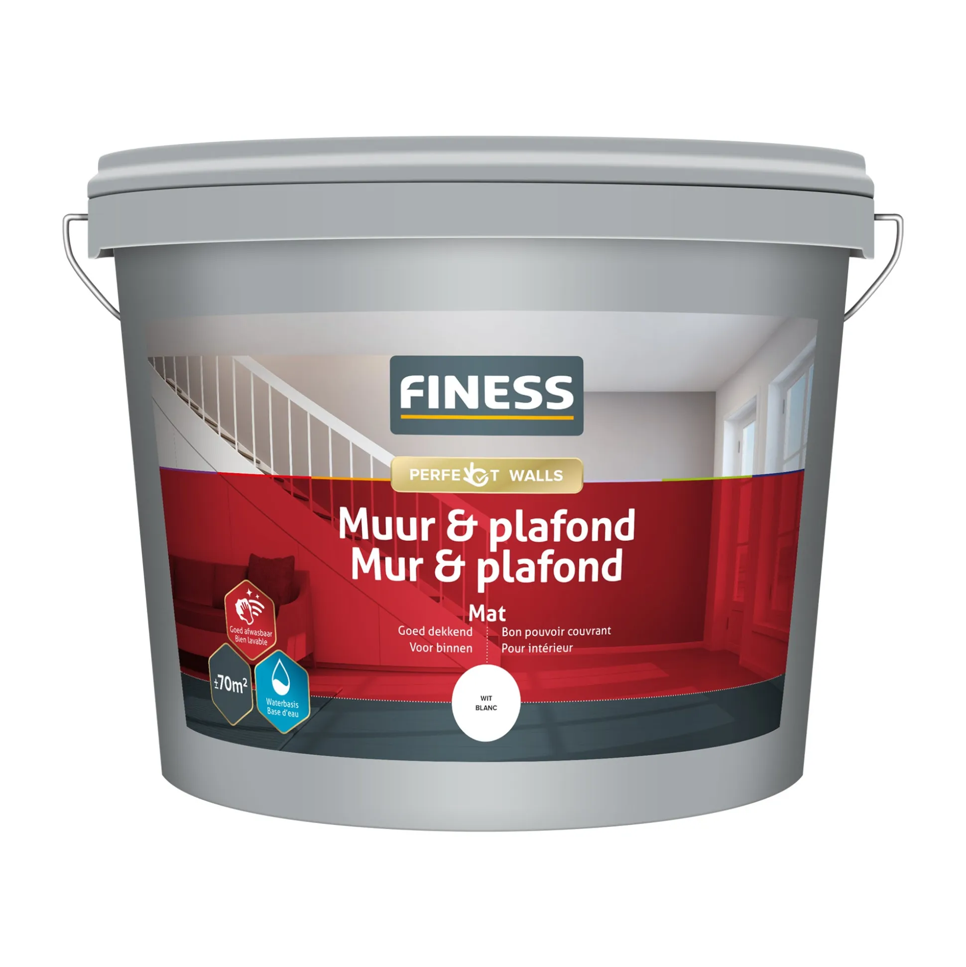 Muurverf wit 1410 10L Finess