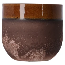 Nora bloempot 14 cm rond groen, donkergroen, oker - ...