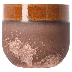 Nora bloempot 14 cm rond groen, donkergroen, oker - ...