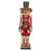 Notenkraker beer 60 cm tartan rood