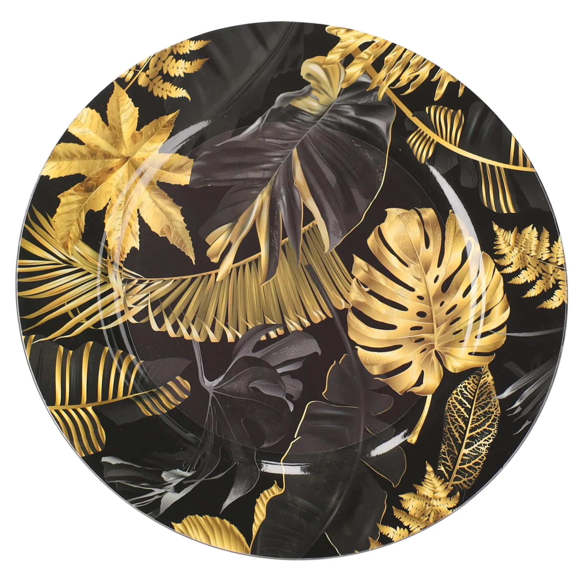 Onderbord 33 cm blad goud zwart
