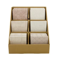 Onderzetter keram wit roze 10x10cm