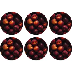 Onderzetter rond fruit 10 cm 6 assorti