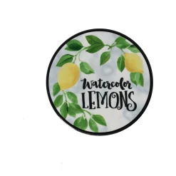 Onderzetter rond met citrusmotief 10 cm 6 assorti