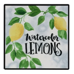 Onderzetter vierkant met citrusmotief 15 cm 6 assorti